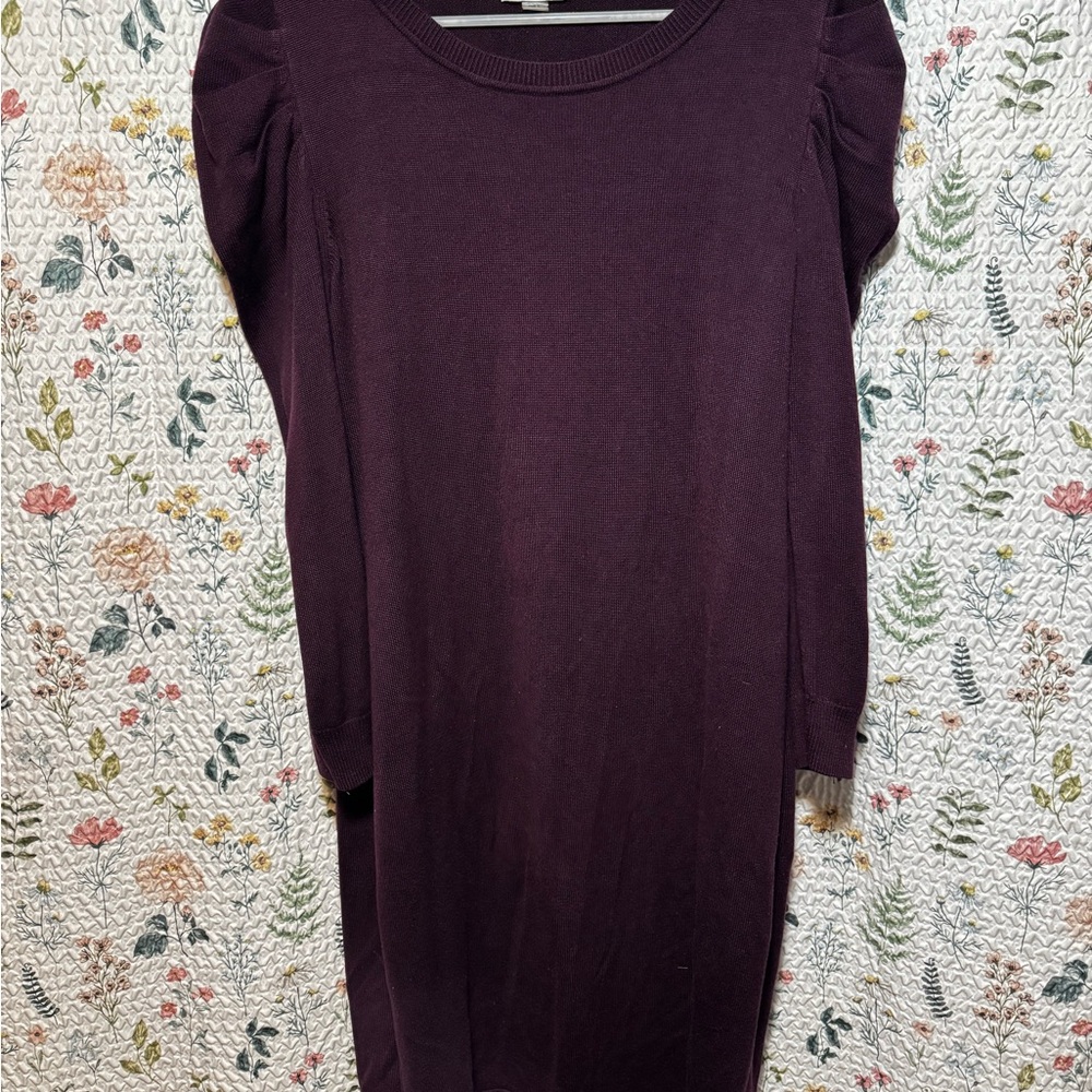 Calvin Klein Deep Purple Long Sleeve Dress